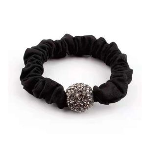 Elastic pentru Par Model Saten Creponat Negru