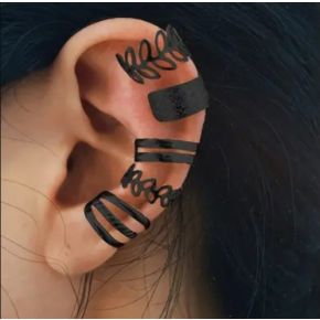 Set 5 Cercei  Argintiu inchis Model Ear Cuff