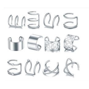 Set 12 Cercei Argintii Model Ear Cuff
