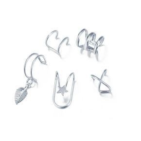 Set 5 Cercei Argintii tip Ear Cuff