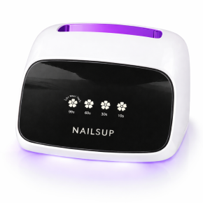 Lampă UV/LED 288W Unghii Profesională NAILSUP – Reîncărcabilă, 66 LED-uri, Compatibilă cu Toate Materialele Tehnice, Alb cu Accent Mov