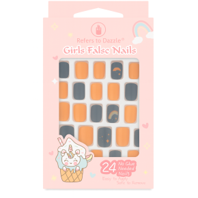 Set 24 Unghii False Press On Rainbow & Night Sky CM35