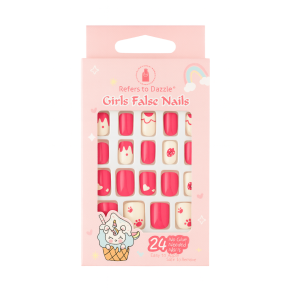Set 24 Unghii False Press On Strawberry Pink CM145
