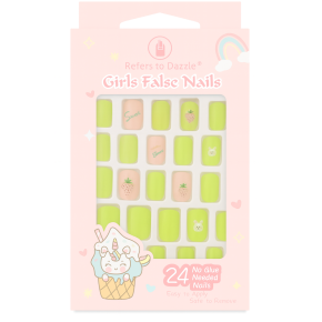 Set 24 Unghii False Press On - Design Bunny & Strawberry Pastel CM31