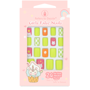 Set 24 Unghii False Press On Bunny Neon CM61