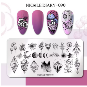 Matrita metalica stampila unghii Nicole Diary 090