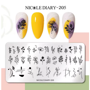 Matrita metalica stampila unghii Nicole Diary 205
