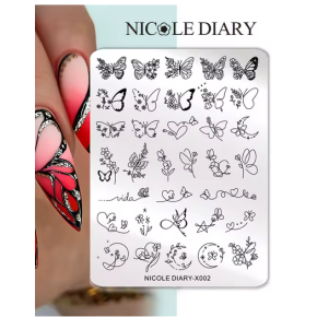 Matrita metalica stampila unghii Nicole Diary X002