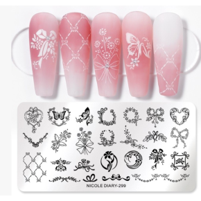 Matrita metalica stampila unghii Nicole Diary  299