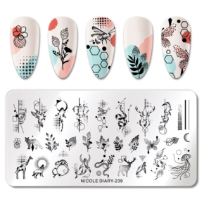 Matrita metalica stampila unghii Nicole Diary 239
