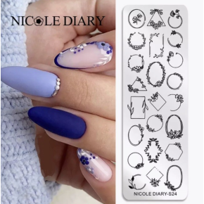 Matrita metalica stampila unghii Nicole Diary S24