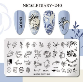 Matrita metalica stampila unghii Nicole Diary 240