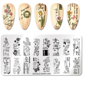 Matrita metalica stampila unghii Nicole Diary 206