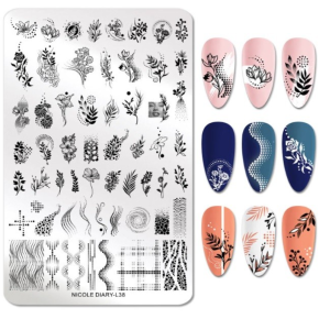 Matrita metalica stampila unghii Nicole Diary L38
