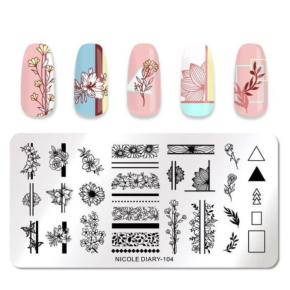 Matrita metalica stampila unghii Nicole Diary  104
