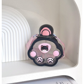 Sticla de Apa Pentru Copii, Cu bareta si Stickere, Negru, 250 ml   MIX15012