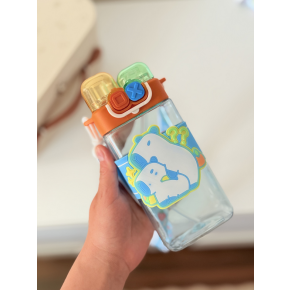 Termos pentru copii 2 in 1, cu Bareta, Plastic, Bleu, 580 ml   MIX15031