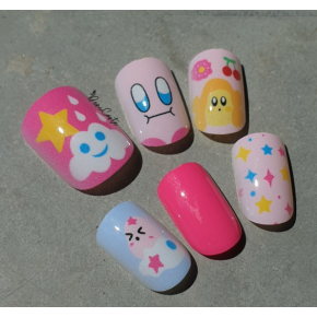 Set 24 Unghii False Press On - Cute Clouds & Stars CM59