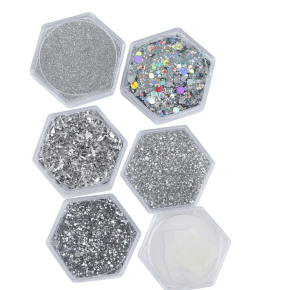 Set 6  Nail Art NailsUp – Glitter & Foil Mix Metalic