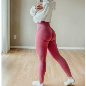 Colanti Fitness Modelatori Lungi, Push Up, Talie Inalta, Elastici, Rose - L, MIX13526-1231