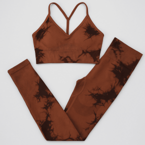 Set pentru Sala Coffee/Black 2 piese, Colant si Bustiera, Model Tie-Dye - M, MIX15474-2154