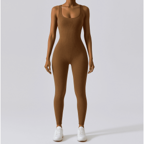 Salopeta Modelatoare pentru Sala, Decolteu Patrat si Spate forma U, Kaki - L, MIX15480-2173
