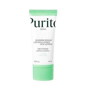 PURITO – Loțiune de zi cu protecție solară SPF 50+ pentru față Wonder Releaf cu Centella – 60 ml