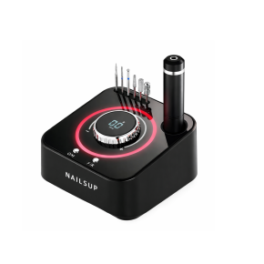 Freză Unghii Profesională NAILSUP 40000 RPM 48W Negru – Ultra Puternică pentru Tehnicieni & Salon
