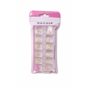 Decor Unghii NailsUp Mix Set Nail Art Perle si Caviar Gold
