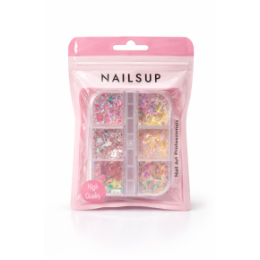 Set paiete nail art NailsUp holo flakes