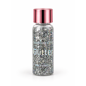 Sclipici pentru par si corp, Cosmetic Body Glitter Silver 30ml