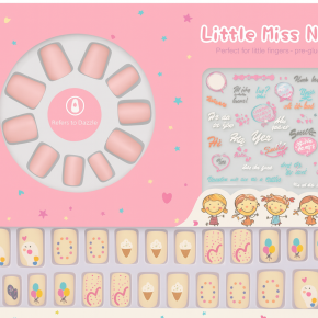 Set 48 Unghii Copii False Press On Rainbow Party HK002
