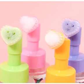 Spuma cu Perie de Silicon pentru Curatare Faciala Peach 300ml
