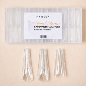 Tipsuri Reutilizabile NAILSUP Sandwich Nail Mold Russian Almond