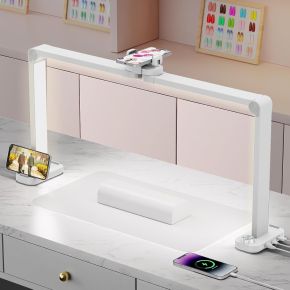 Lampă profesională LED pentru manichiură NAILSUP cu suport telefon și lumină reglabilă