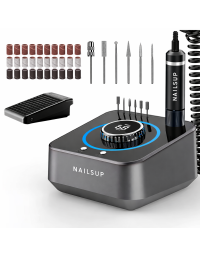 Freză Unghii Profesională NAILSUP 40000 RPM 48W Gri – Ultra Puternică pentru Tehnicieni & Salon
