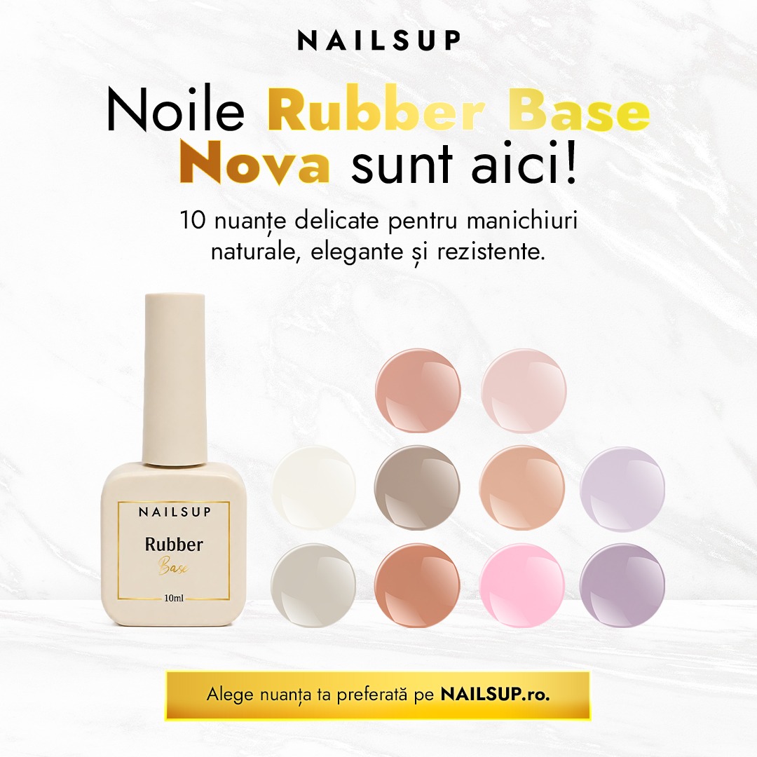 Rubber Base Color Liquid Nova NAILSUP, bază lichidă pentru manichiuri naturale și elegante