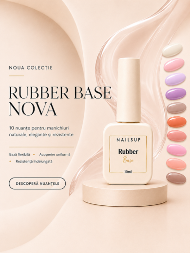 Gama Rubber Base Color Liquid Nova NAILSUP pentru manichiuri naturale